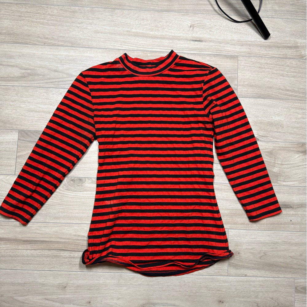 Vixen by Micheline Pitt orange stripe long sleeve top